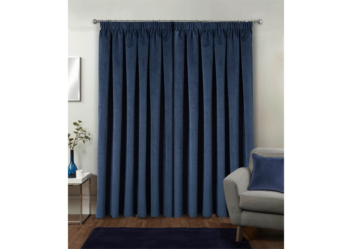 Oxford (Blackout) Pencil Pleat, Navy - Ready Made Curtains - Image 8